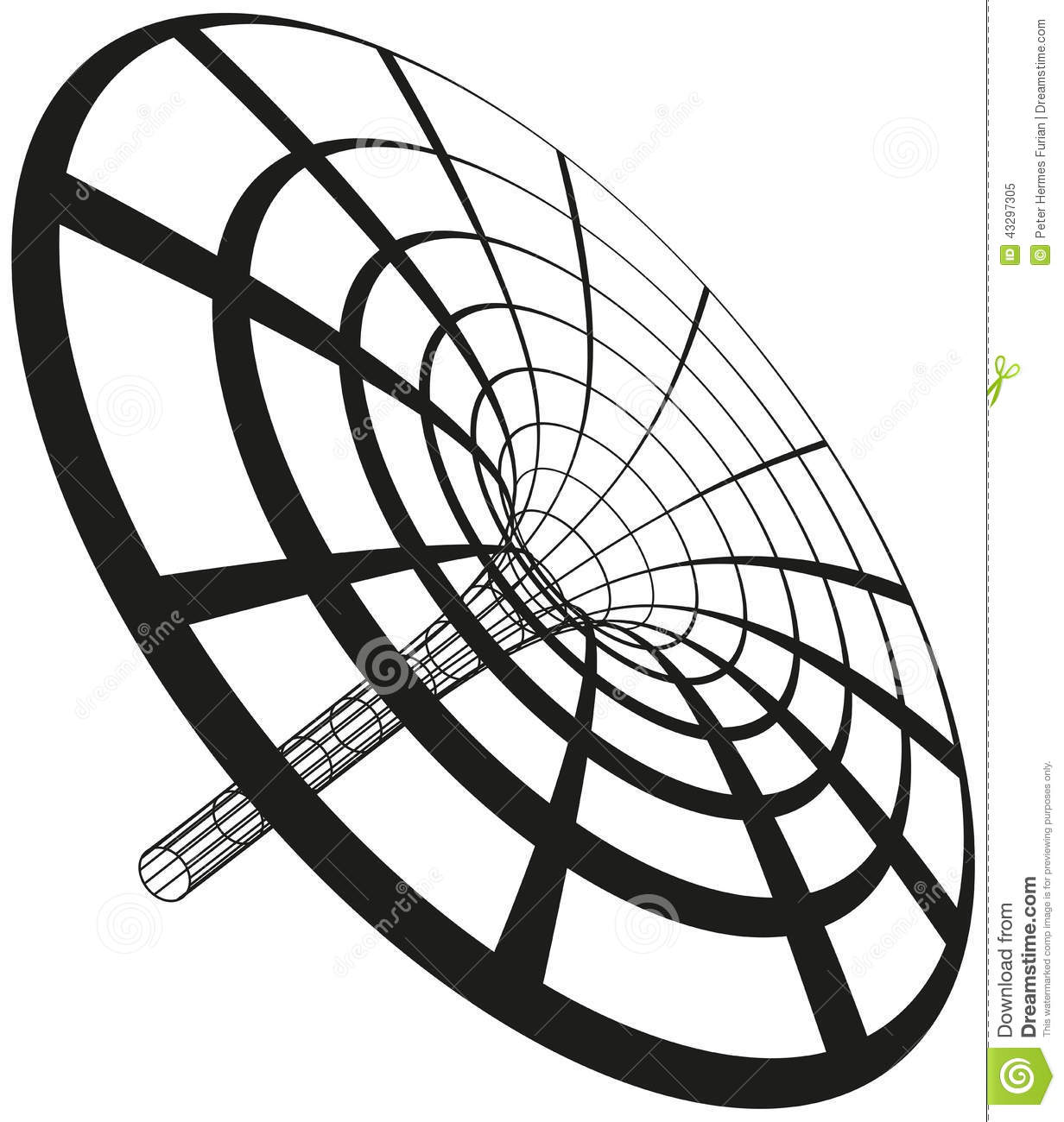 Black Hole Funnel Generated With Circles And Lines  Illustration On