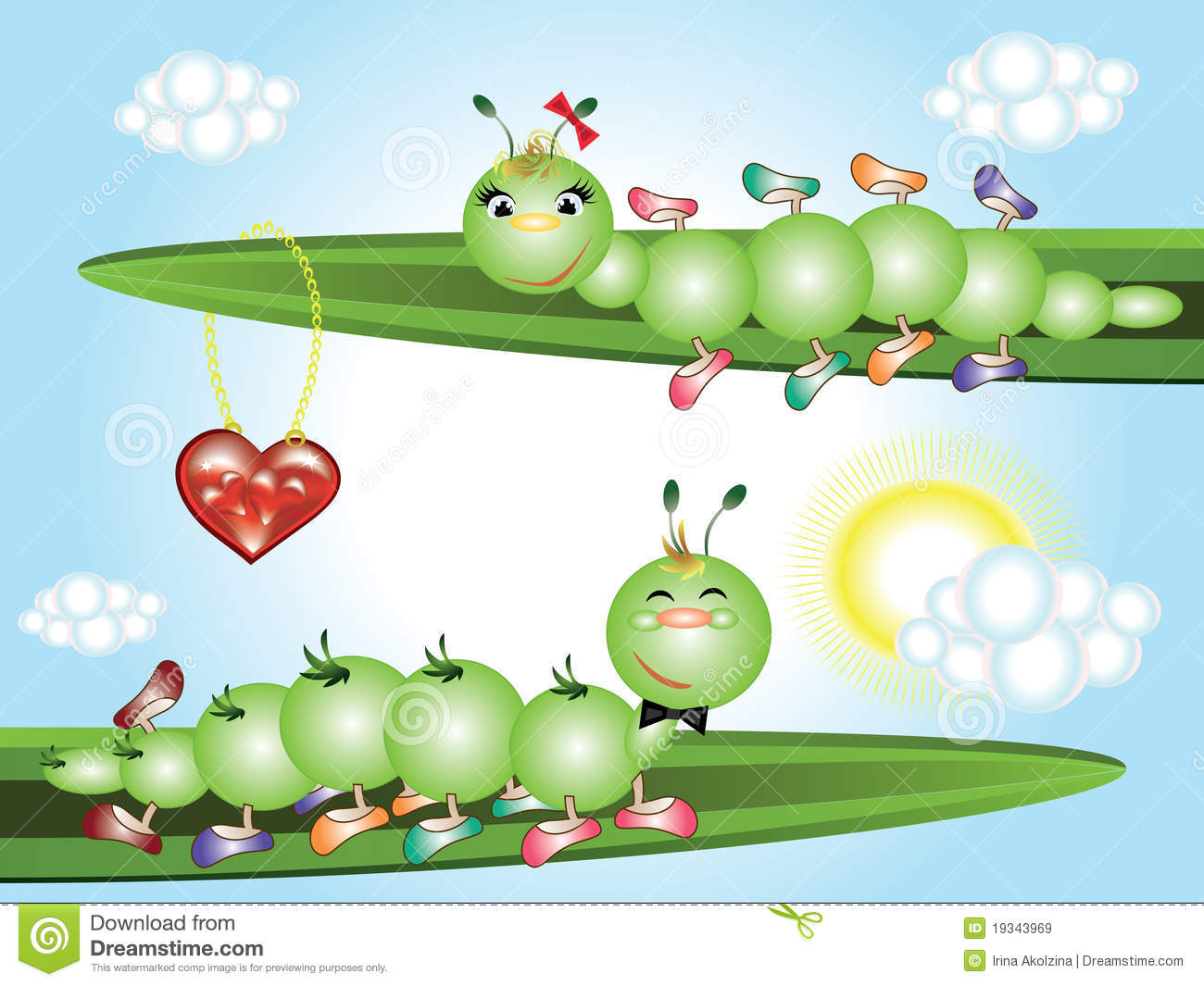 Caterpillars In Love Royalty Free Stock Images   Image  19343969