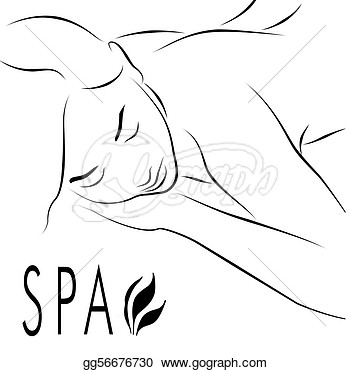 Clipart   Logo For Spa With Woman Lying Down For Massage   Stock