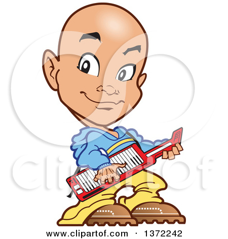 Clipart Of A Red Haired White Female Musician Playing A Piano