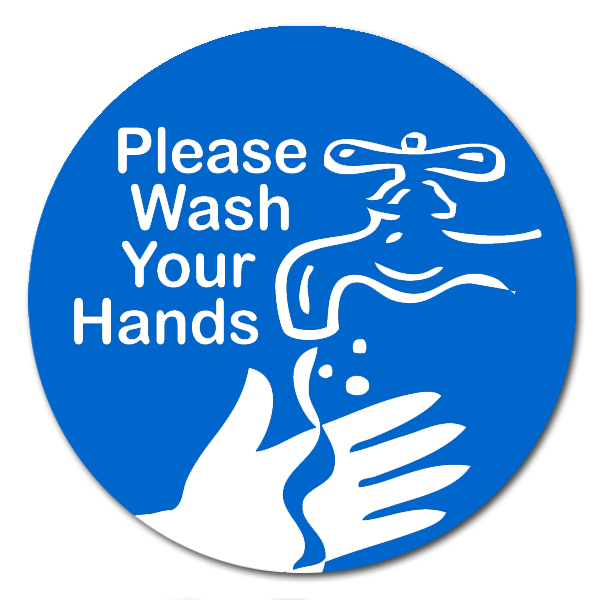 Color Please Wash Your Hands Water Conservation 2 Round Decal
