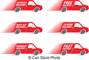 Delivery Van Speed Vector   Speeding Red Delivery Truck