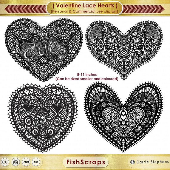 Doilies Clip Art   Lace Valentine Hearts   Doily Clipart   Deli