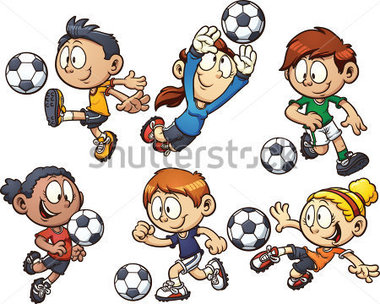 Enfants De Dessin Anim  De Football  Vector Clip Art Illustration