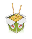 Fast Food  Chinese Noodles In Take Out Container Royalty Free Stock    