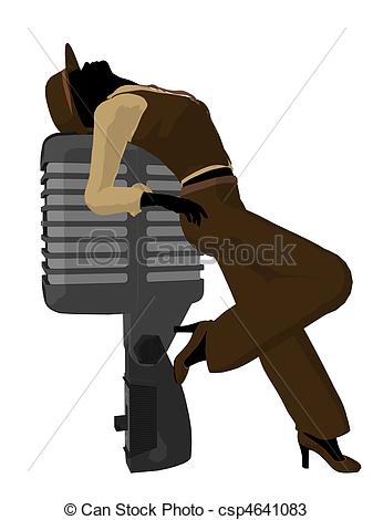 Female Jazz Musician On    Csp4641083   Search Clipart Illustration