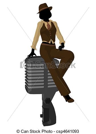 Female Jazz Musician On    Csp4641093   Search Clipart Illustration