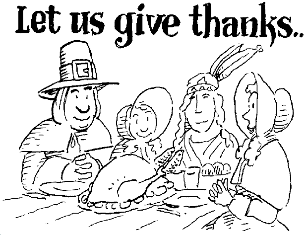 Home   Coloring Pages   Thanksgiving   Pilgrim Thanks  