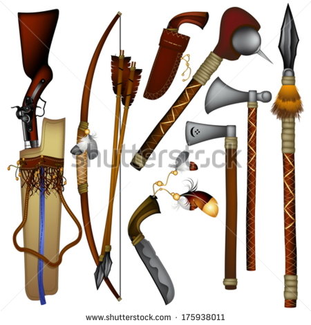 Indian Shutterstock  Eps Vector   Set Of Weapons American Indian   Id