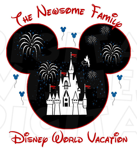 Mickey Head With Magic Kingdom Castle Personalized Family Vacation
