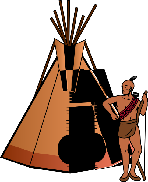 Native American With Teepee Clip Art At Clker Com   Vector Clip Art