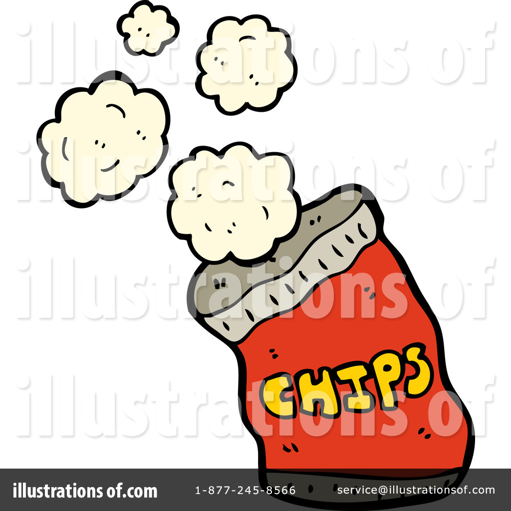 Potato Chips Clipart Black And White Royalty Free  Rf  Bag Of Chips