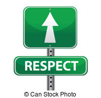 Respect Green Road Sign Illustration Design Over A White