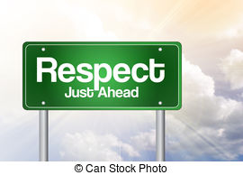 Respect Just Ahead Green Road Sign Business Concept Stock