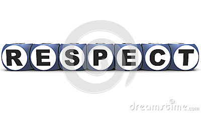 Respect Word On White Background Made Up Of Word Blocks In 3d 