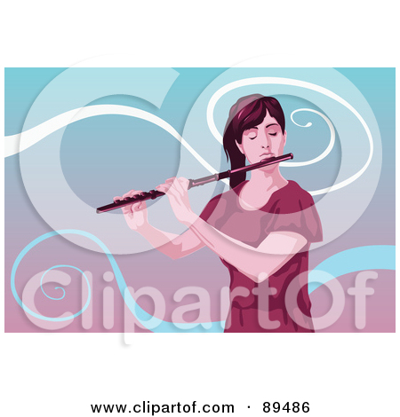 Royalty Free  Rf  Clipart Illustration Of A Female Musician Playing
