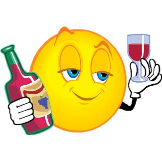 Smiley Face Drinking Wine Clipart   Free Clipart