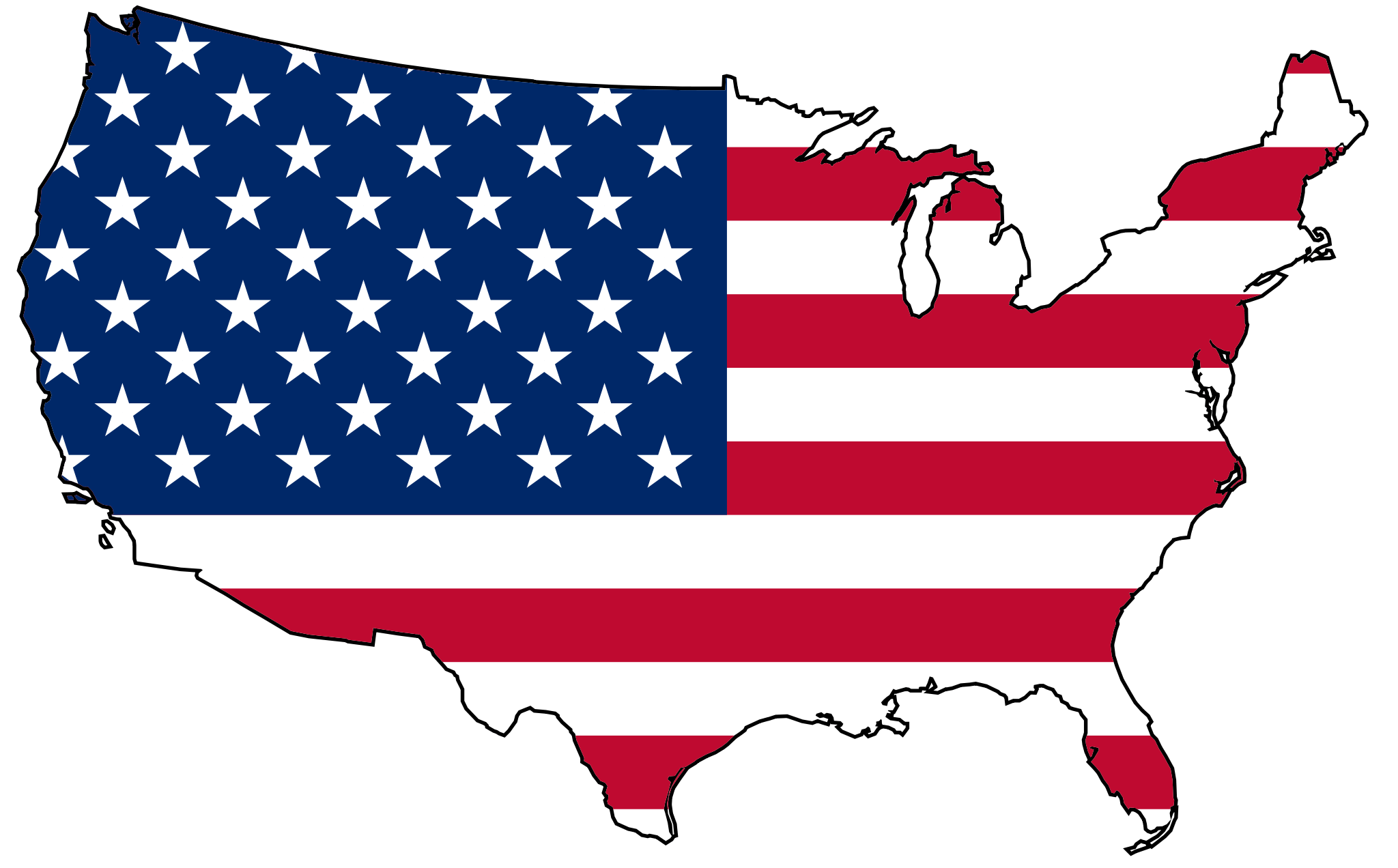 United States Flag Map   United States Maps
