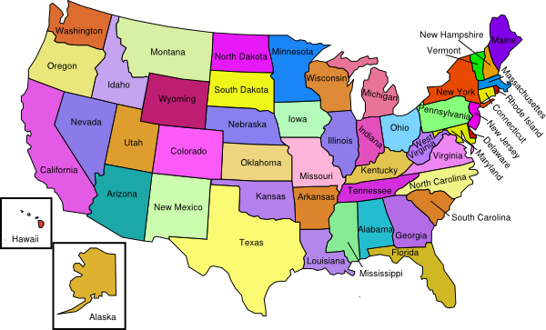 United States Map With States Clip Art At Clker Com   Vector Clip Art