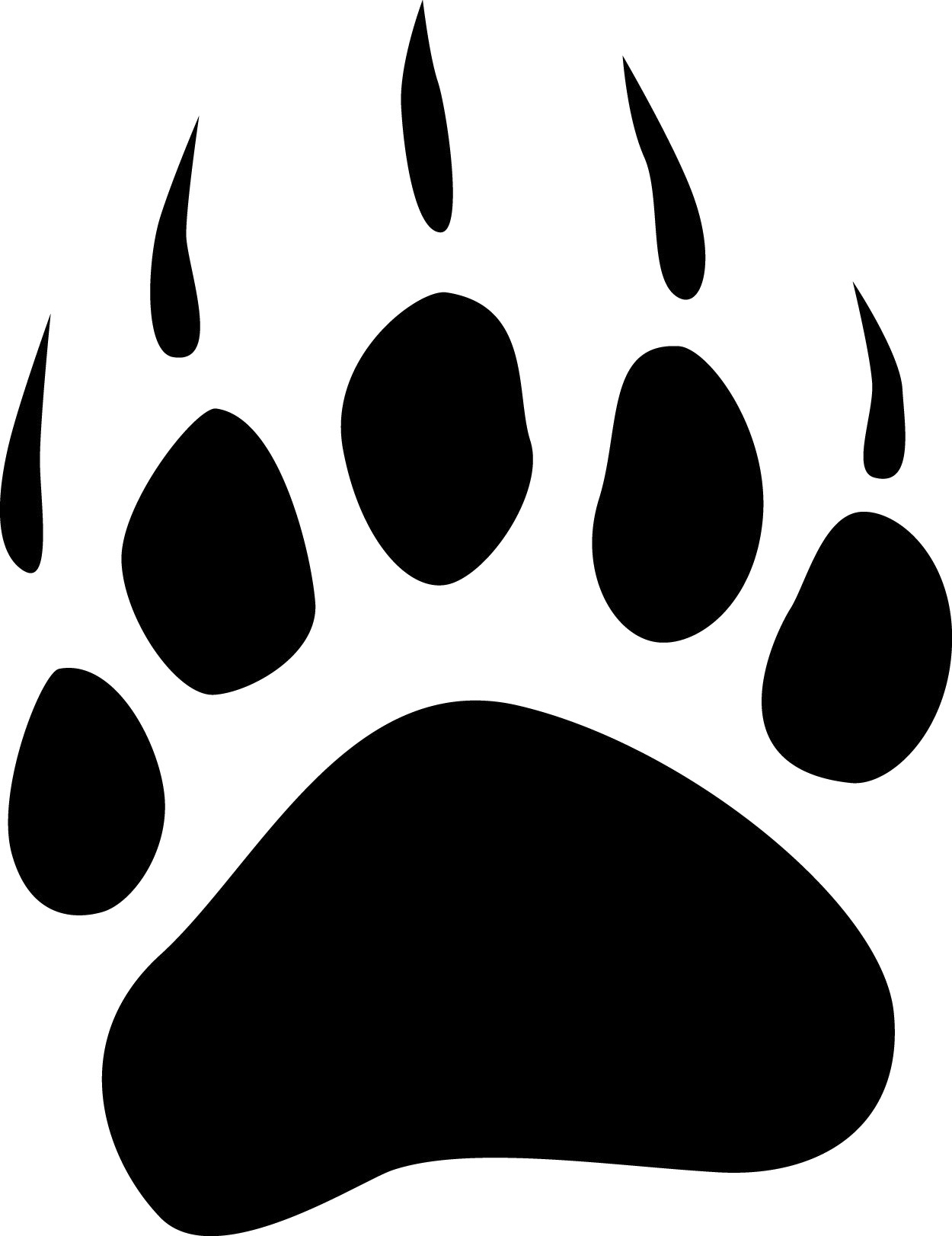 Wolf Paw Print Coloring To Print   Animals
