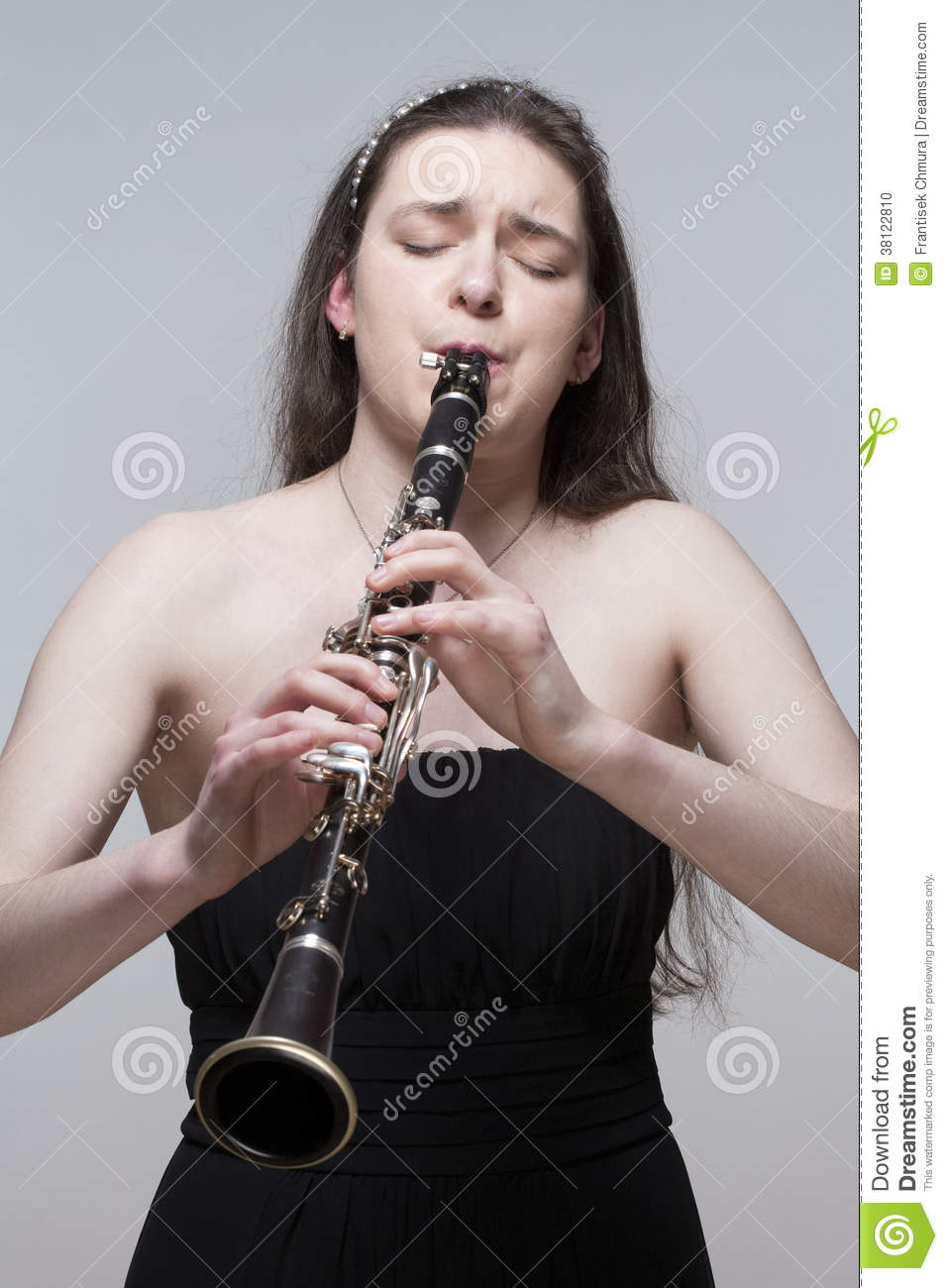 Young Female Musician Playing Clarinet Stock Photo   Image  38122810