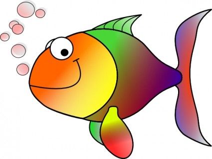 Bubbling Cartoon Fish Clip Art   Baby Dress Paint   Pinterest