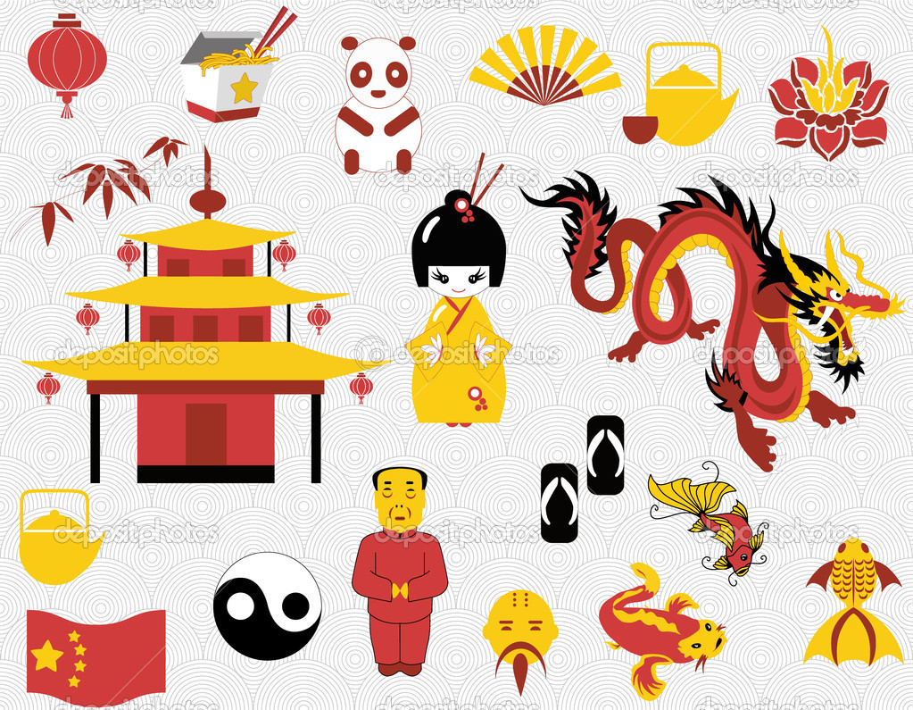 Chinese Clipart Set   Stock Vector   Mcalas  21512521