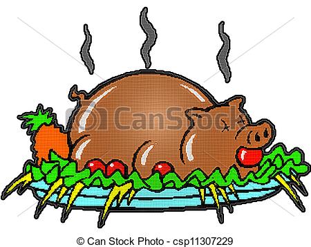 Clip Art Of Pork Grill Csp11307229   Search Clipart Illustration