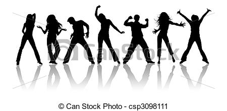 Clipart Of Youth   Black Silhouettes Youth On A White Background