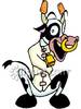 Crazy Cow Wearing A Straight Jacket Cartoon Clipart