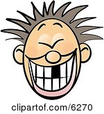 Faced Boy With Spiky Hair And Missing Tooth Clipart Illustration