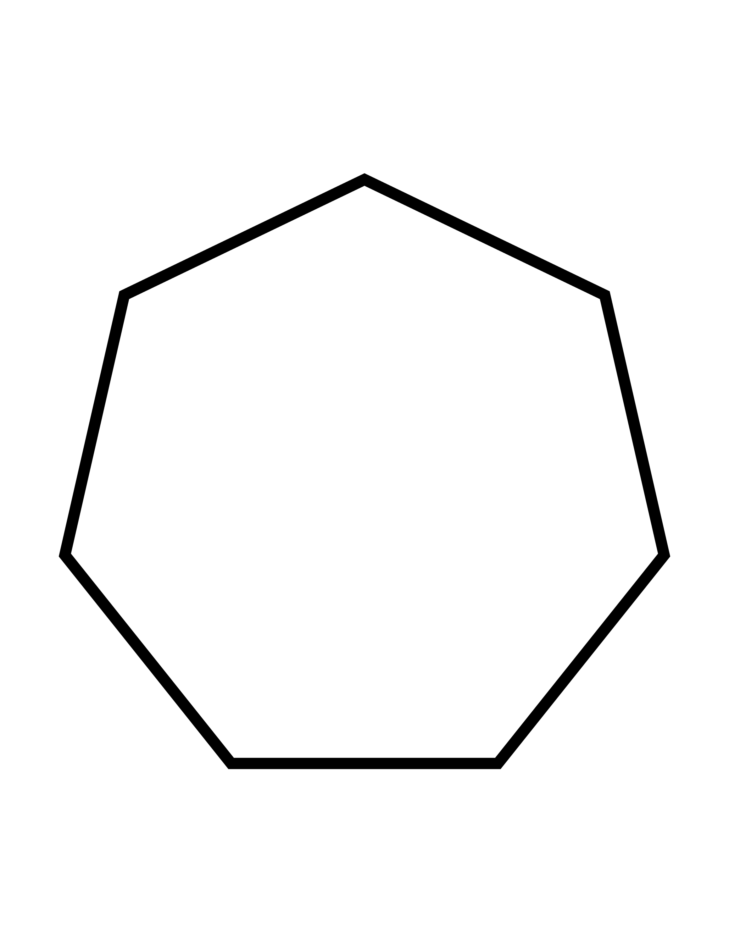 Flashcard Of A Polygon With Seven Equal Sides   Clipart Etc