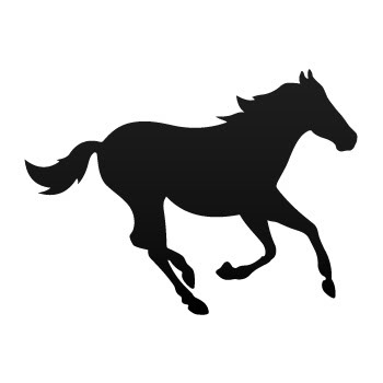 Horse Mustang Silhouette Jumping Wild West Running       Clipart    