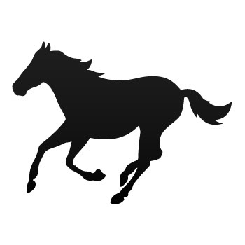 Horse Mustang Silhouette Jumping Wild West Running       Clipart    