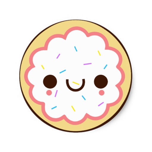 Kawaii Cute Frosted Sugar Cookie Sticker   Zazzle