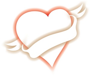 Love Clipart Image   Heart With A Blank Banner Wrapped Around It For