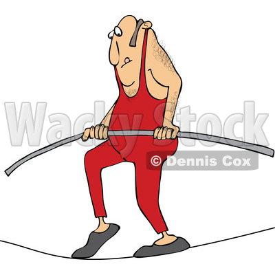 Man Tight Rope Walking   Royalty Free Vector Clipart By Dennis Cox