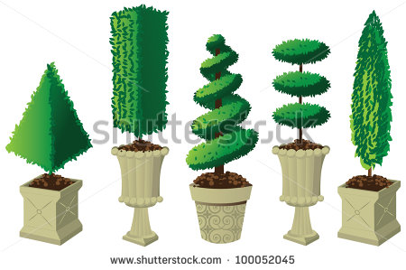 Potted Tree Clipart Potted Topiary Collection Eps