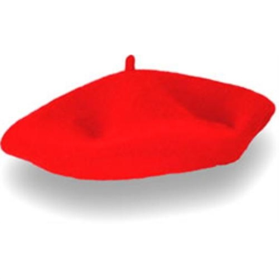 Red Felt French Beret Fancy Dress Hat   Countries   Crusader Party