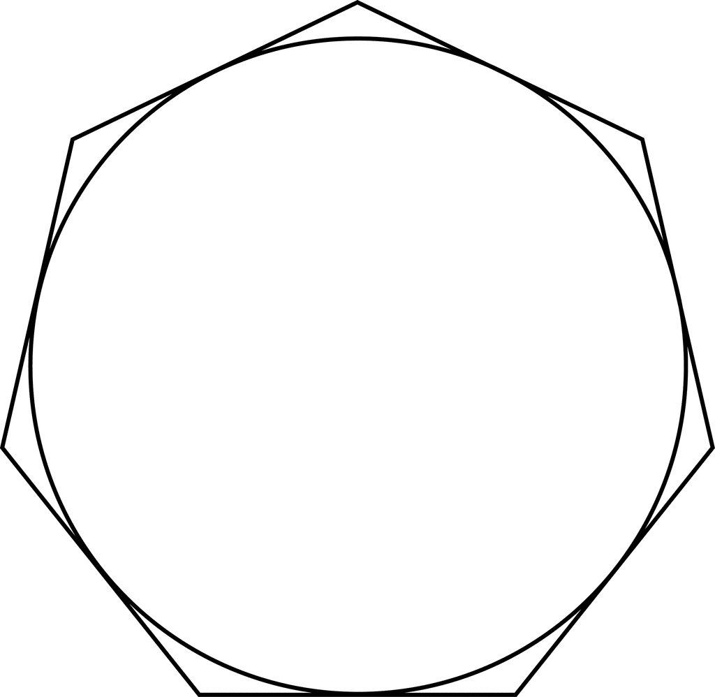 Regular Heptagon Septagon Circumscribed About A Circle   Clipart Etc