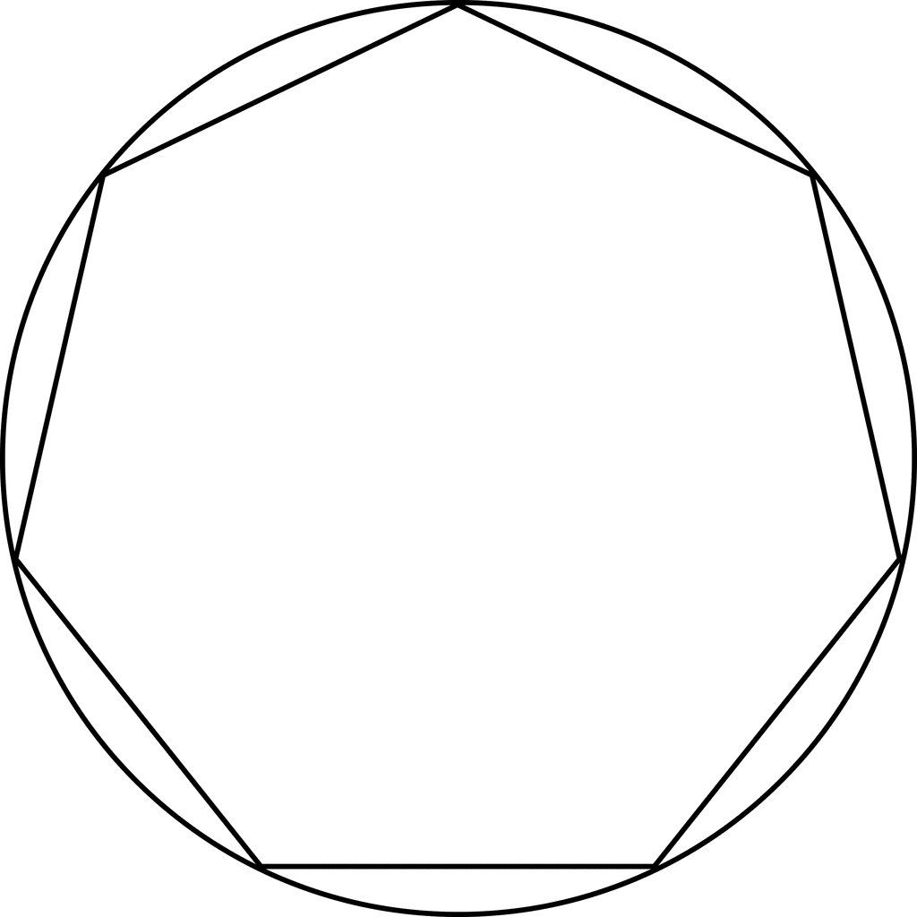 Regular Heptagon Septagon Inscribed In A Circle   Clipart Etc