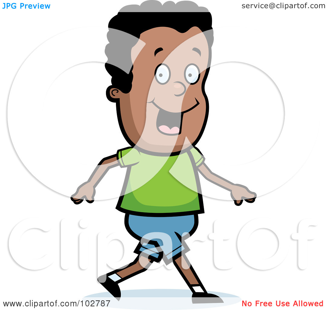 Royalty Free  Rf  Clipart Illustration Of A Happy Black Man Walking By