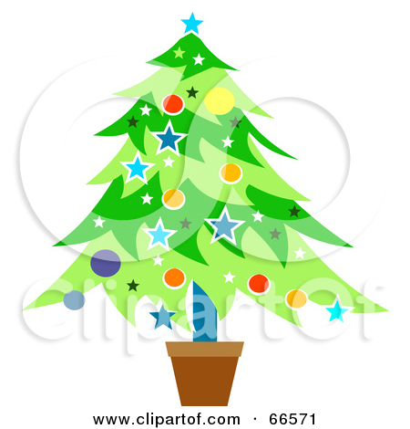 Royalty Free  Rf  Potted Christmas Tree Clipart Illustrations Vector