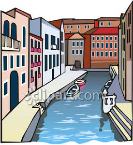 The Canals Of Venice Italy   Royalty Free Clipart Picture