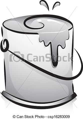 Vector Clipart Of Black And White Paint Bucket   Black And White    