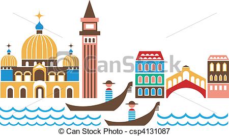 Vectors Illustration Of Venice Panorama Csp4131087   Search Clipart
