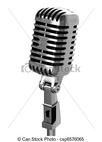 Vintage Microphone Isolated On White    Csp6576065   Search Clipart