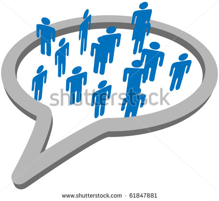 An Inner Circle Of Blue Symbol People Meet And Talk Inside A Social    