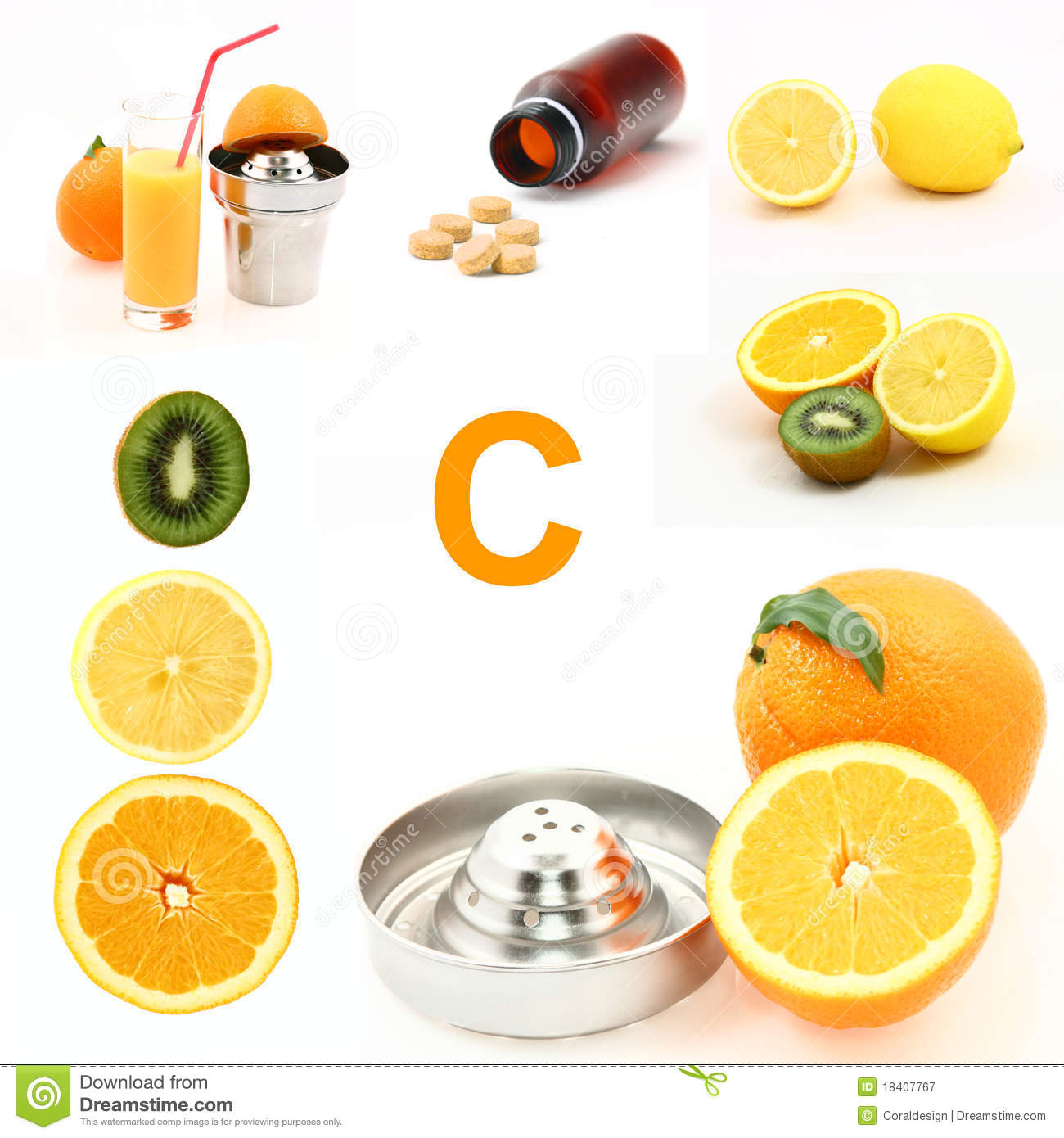 Arrangement Of Various Sources For Vitamin C Both Natural And