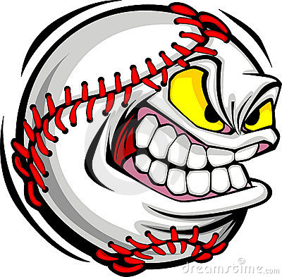 Baseball With Face Clipart